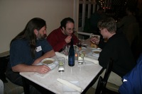 Mozilla employees at dinner